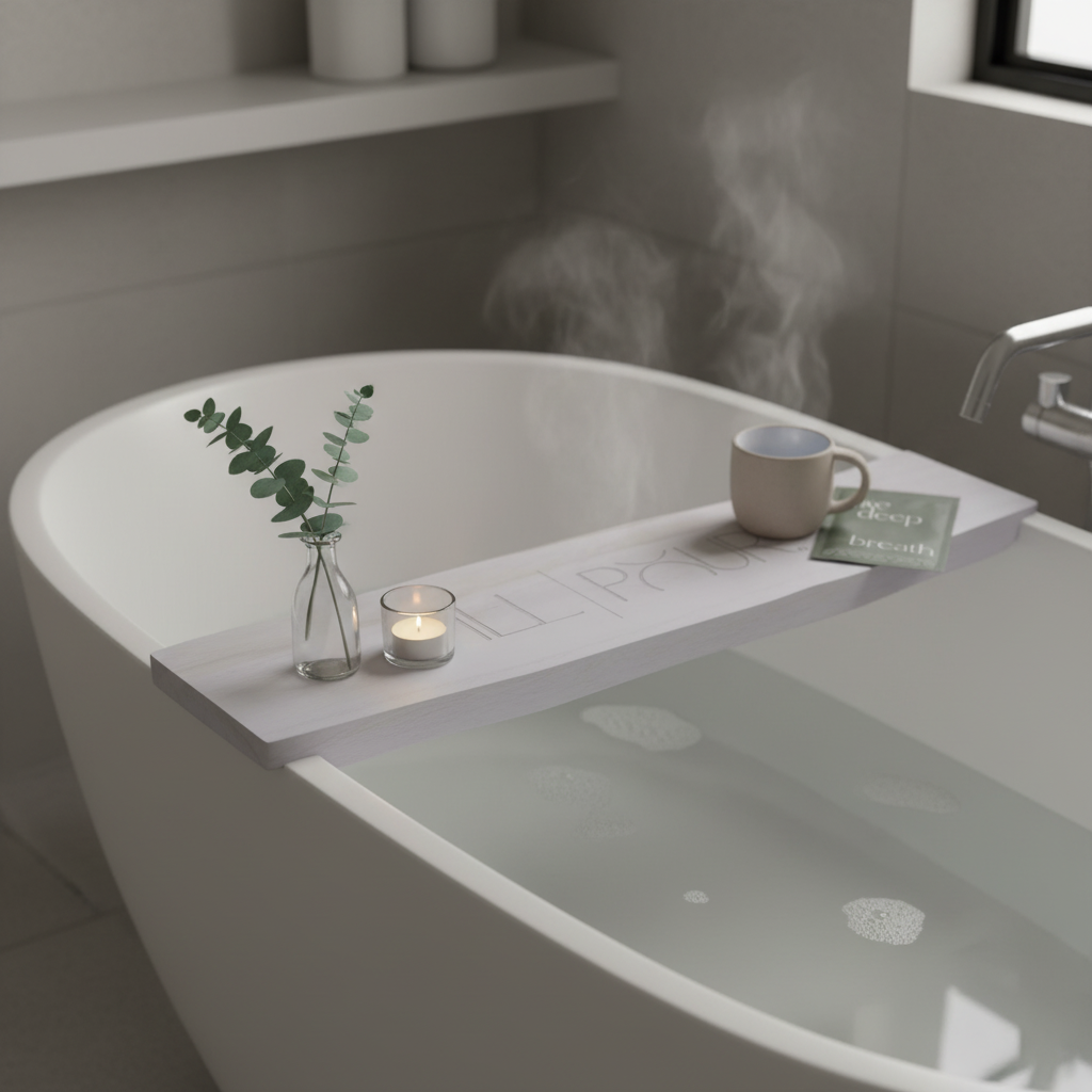 Wood Bath Board — Pause in the water