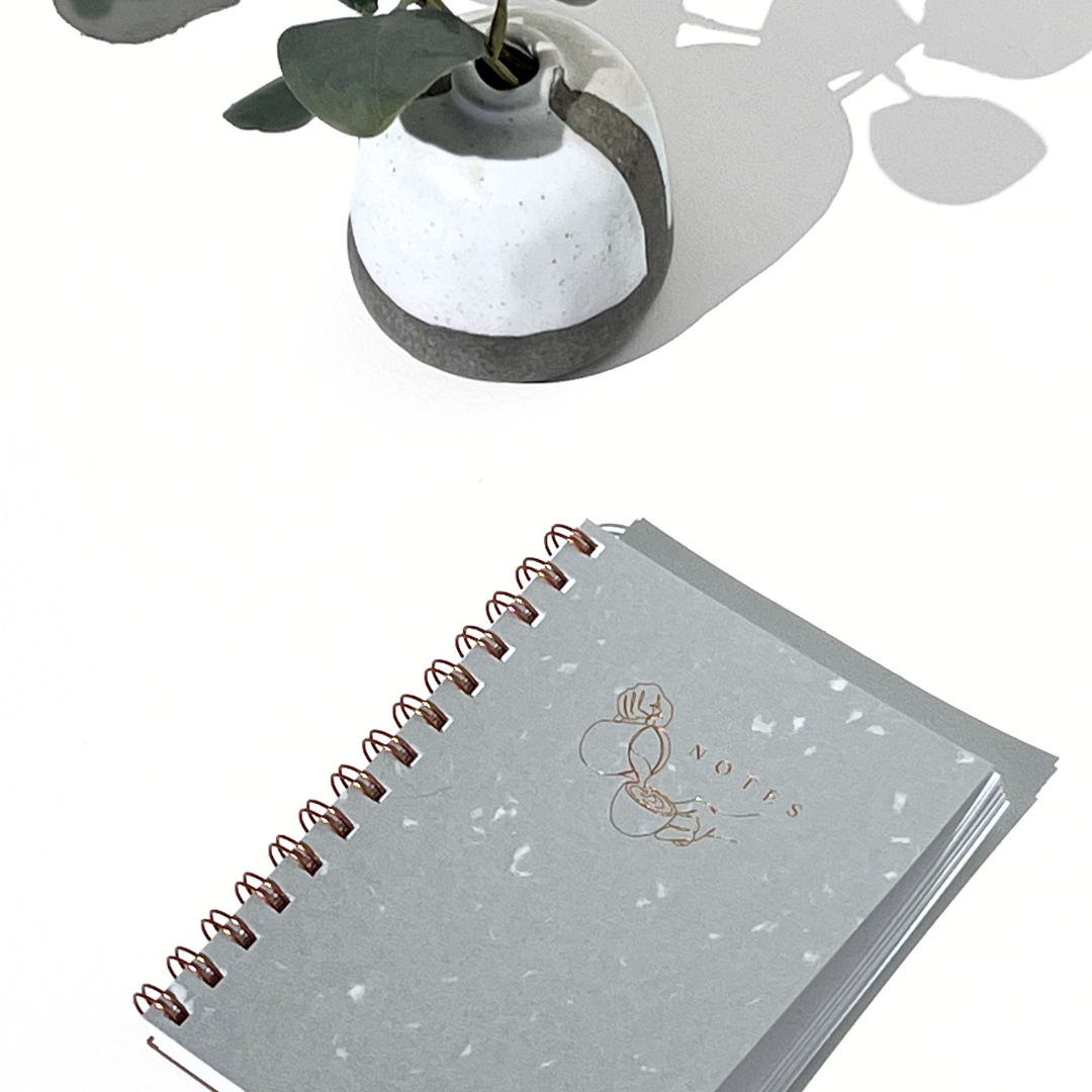 Journal Notebook Notepad | Grey Recycled Handmade Paper