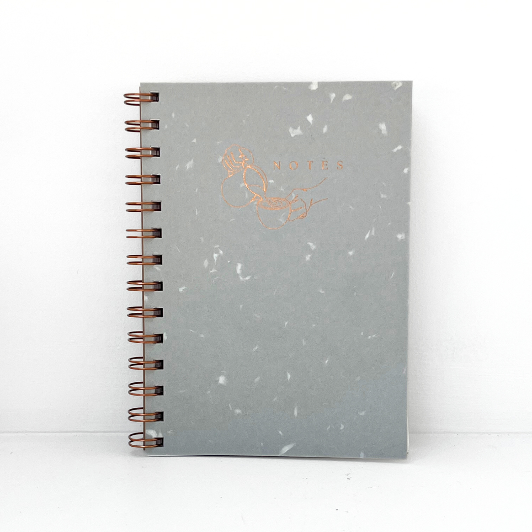 Journal Notebook Notepad | Grey Recycled Handmade Paper